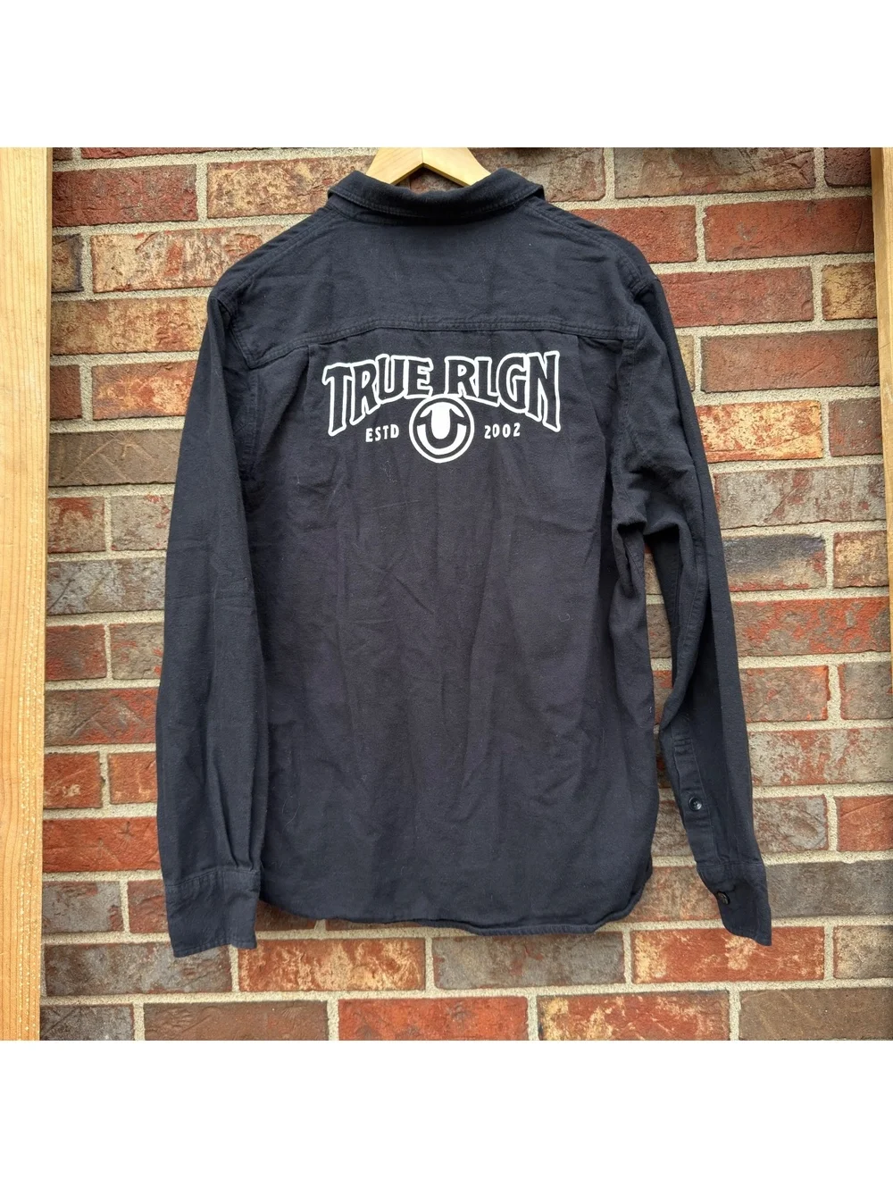 y2k True Religion grunge full button streetwear long sleeve